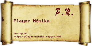 Pleyer Mónika névjegykártya
